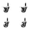 Service Caster 3'' Semi Steel Swivel 1'' Expanding Stem Caster Set 2 Total Lock Brakes, 4PK SCC-EXTTL20S314-SSS-2-S-2-1 - alternate 1